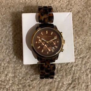 Gold and tortoise Michael Kors watch